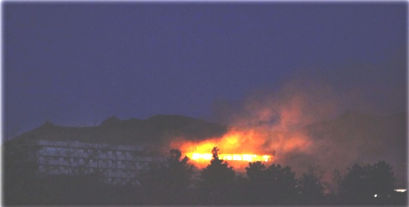 Intercon Hotel Afghanistan afire