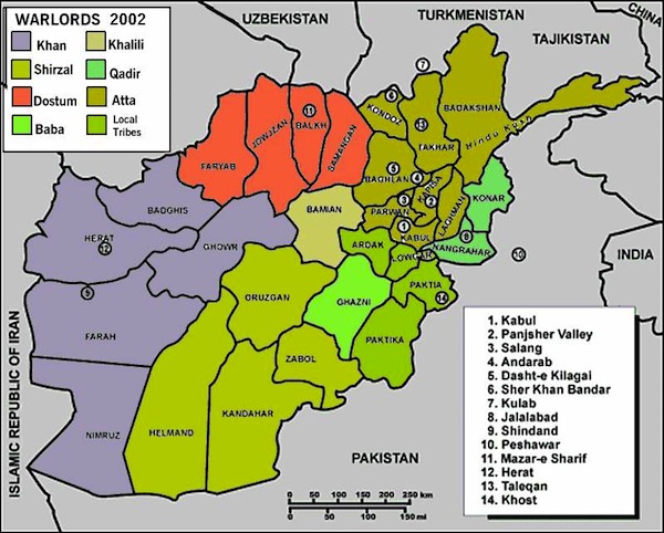 2002 Warlord Map of Afghanistan