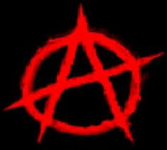 anarchy symbol red on black