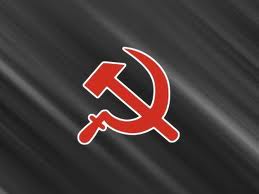 communist symbol red h&s on black