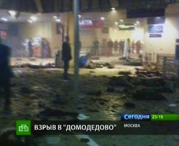 A TV grab from Russian NTV channel shows the site of bomb explosion in Domodedovo airport in Moscow, Russia 24 January 2011. At least 35 people were killed and around 130 others injured in what authorities confirmed was a suicide bomb attack.