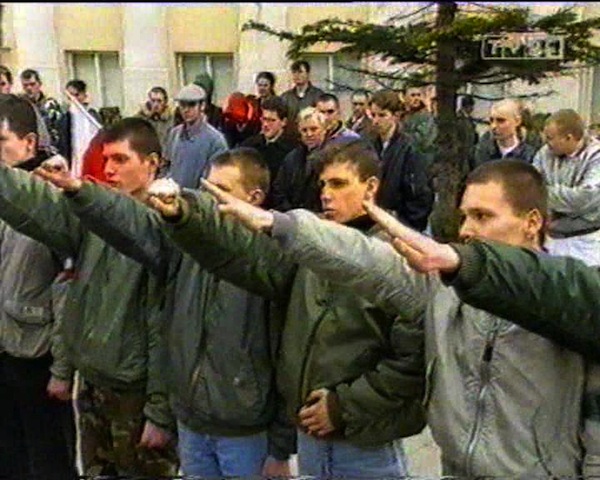 2007, in the country where the largest part of the Holocaust took place, about 100 neo-Nazis of Narodowego Odrodzenia Polski (NOP) organized a demonstration. Wroclaw. They chanted slogans like "White Power", "Poland whites", "free Poland of the n ... res", "In our country there is room for black - but only if we're talking about shirts black ".