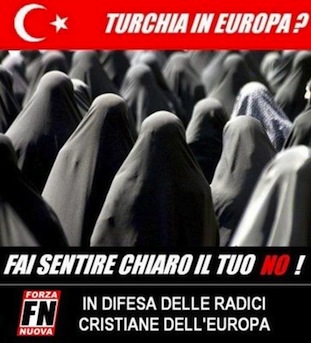 Forza Nuova (Italy) says no to Turkey into Europe