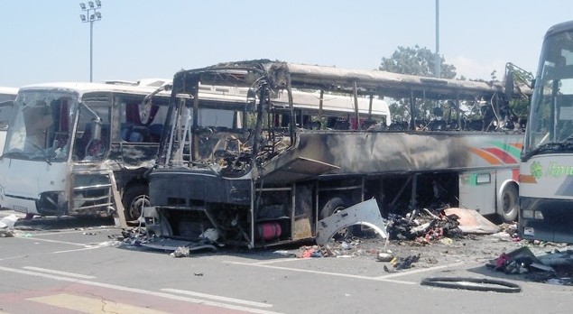 Bulgarian burned out bus