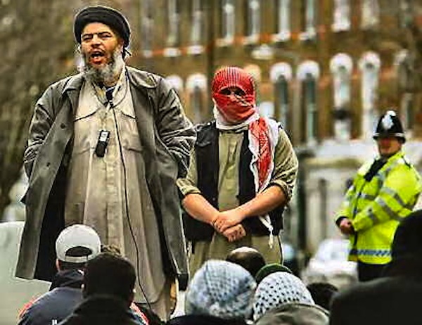 Sheikh Abu Hamza al-Masri (أبو حمزة المصري) (born 15 April 1958) is an infamous Muslim cleric in the United Kingdom, convicted in 2006 for racial hatred, terrorist and incitement to murder offences for his inflammatory sermons calling for death to non-Muslims.