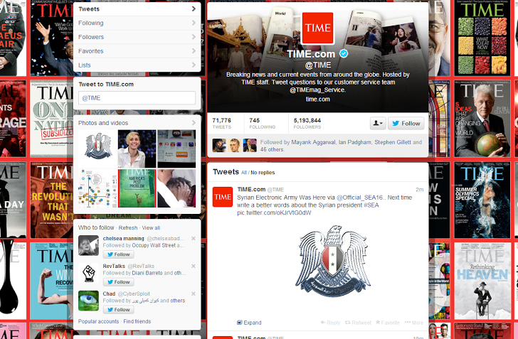 Time_com twitter hacked by Syrian Electronic Army