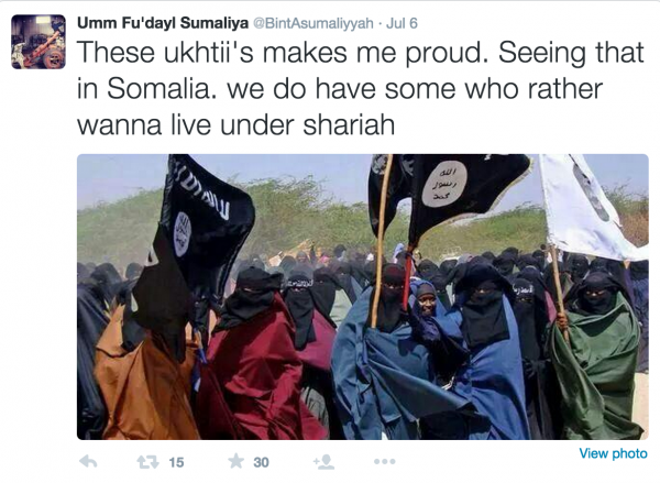 Somalian Locals waving IS Flag July 7th 2015