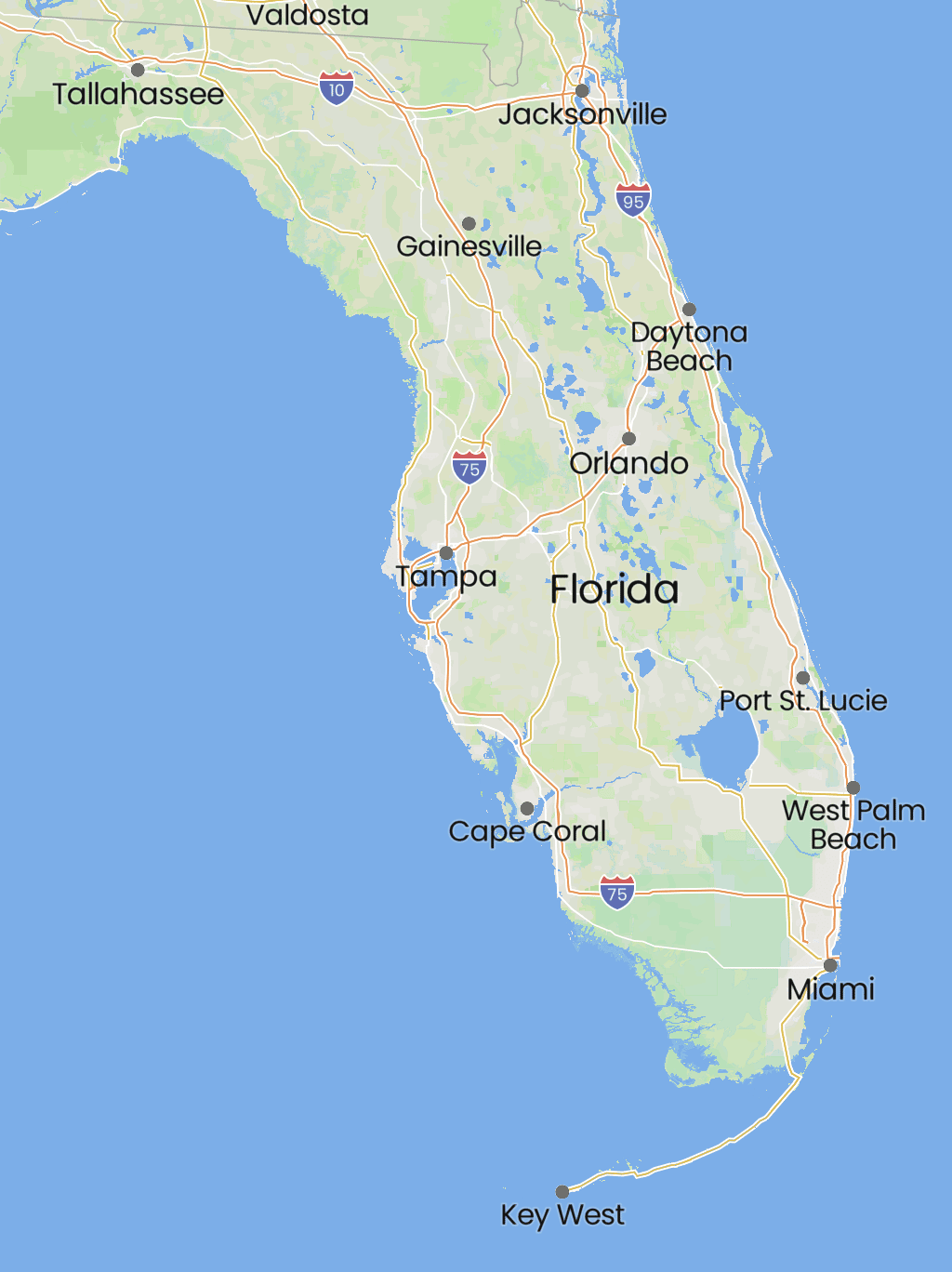 Map of Florida, United States