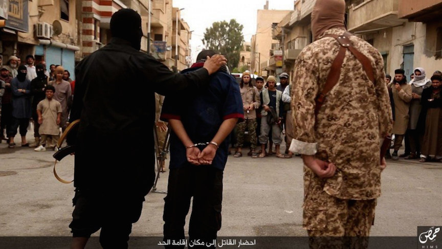 (Photos): Islamic State Kills 1, Beheading in the street - Wilayat Homs