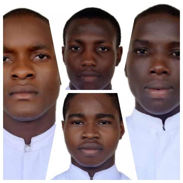The four seminarians kidnapped: Left Pius Kanwai; Middle top, Peter Umenukor; middle-below, Michael Nnadi and right Stephen Amos.