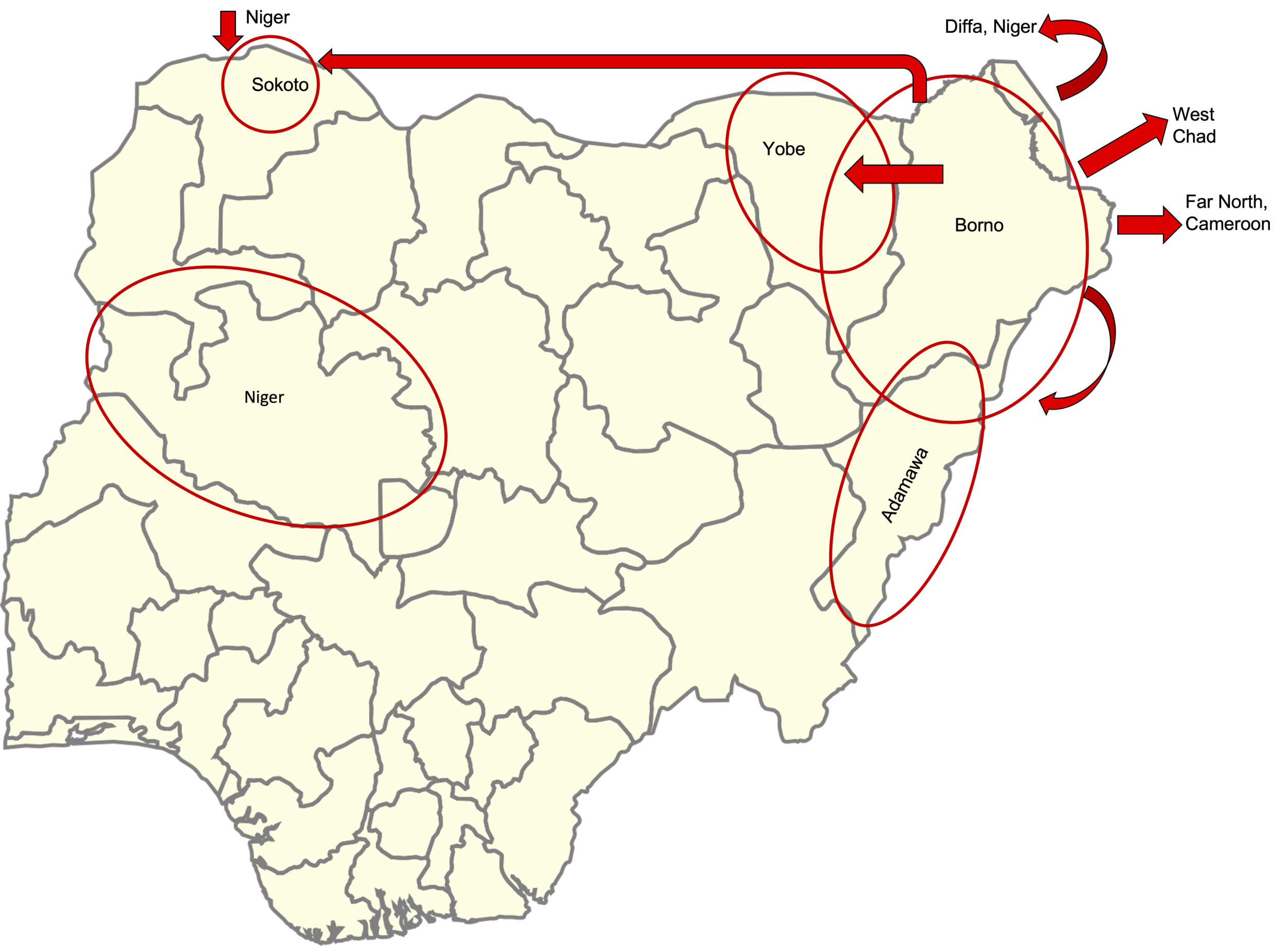 Islamic State West Africa (ISWA) Expansion Map