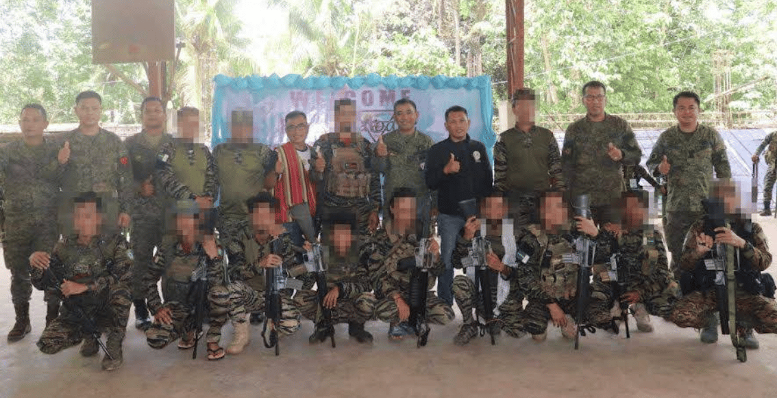 ASG/ISEA Sub-Leader Abdullah Indanan aka Guro Surrenders With 10 Fighters in Barangay Serongon, Hadji Mohammad Ajul Town, Basilan, Philippines - 30 March 2022