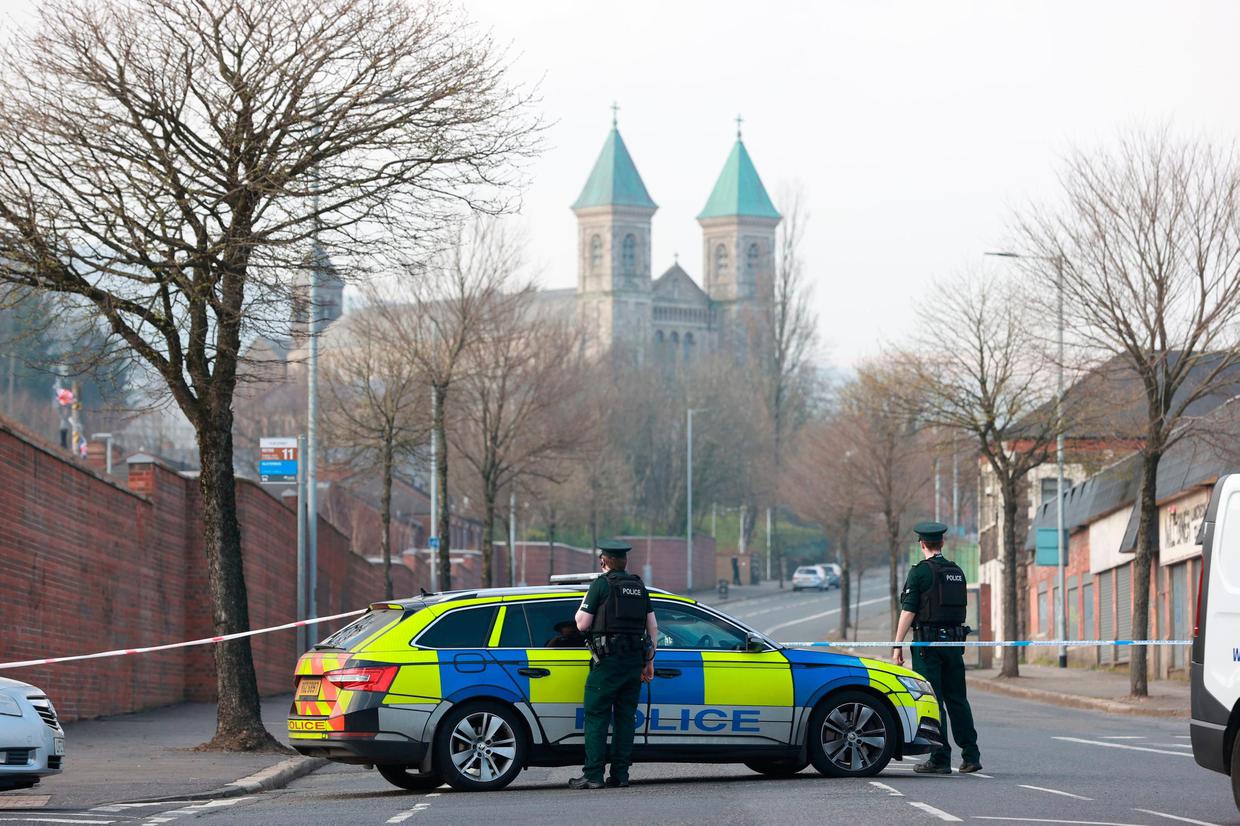 Man, 33, Arrested in Connection with Loyalist Hoax Bomb Alert that Caused Irish Foreign Minister’s Evacuation, North Belfast, Northern Ireland, United Kingdom - 7 April 2022