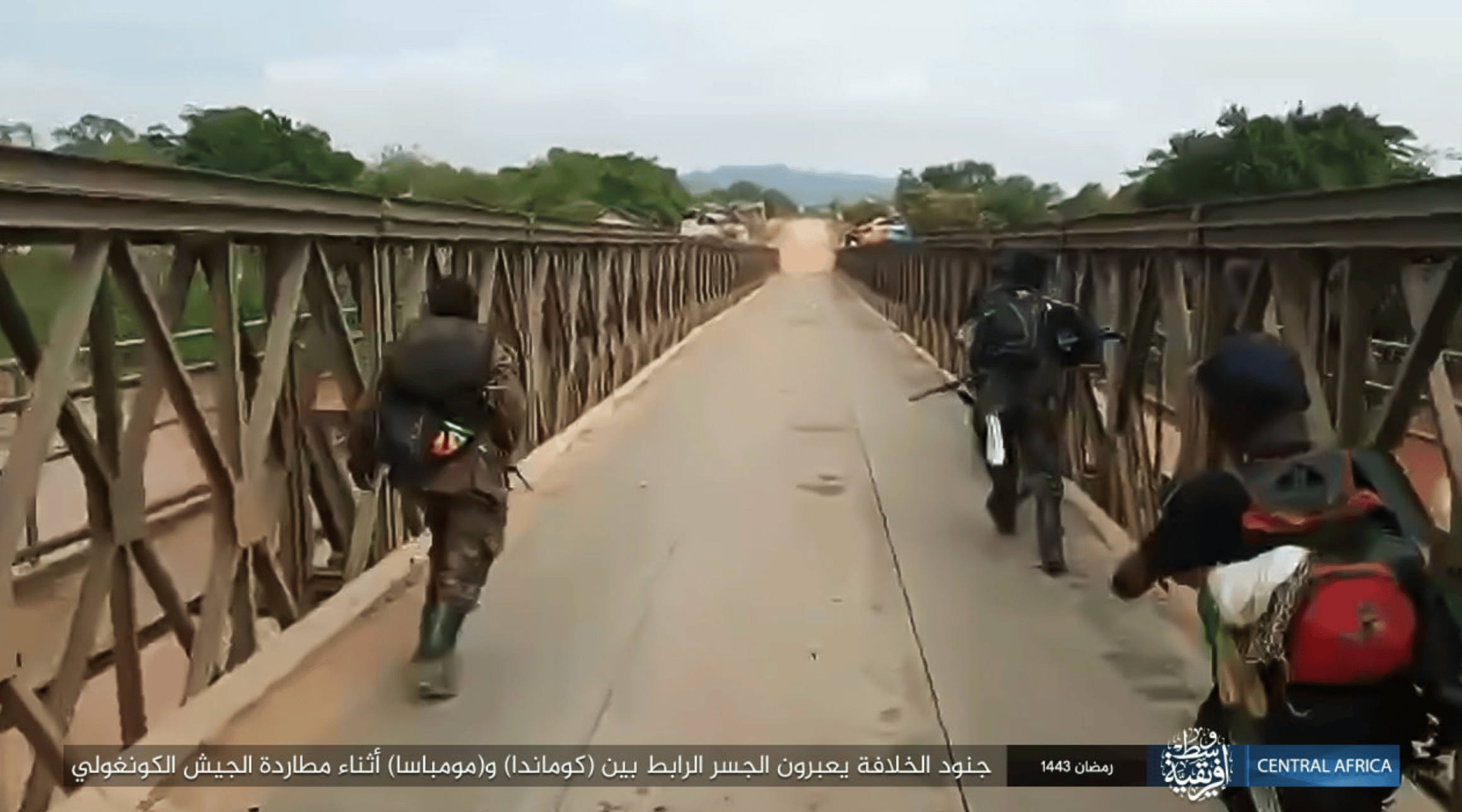 Islamic State Central Africa (ISCA/ISCAP): Remnants Of The Congolese Army Were Attacked With Automatic Weapons After They Fled From The Village Of Mangusu, They Continued to Flee And The Militants Burned A Truck And A Christian Shop, The Bridge Linking The Towns Of Komanda And Mombasa, North Kivu Province, Congo (DRC)