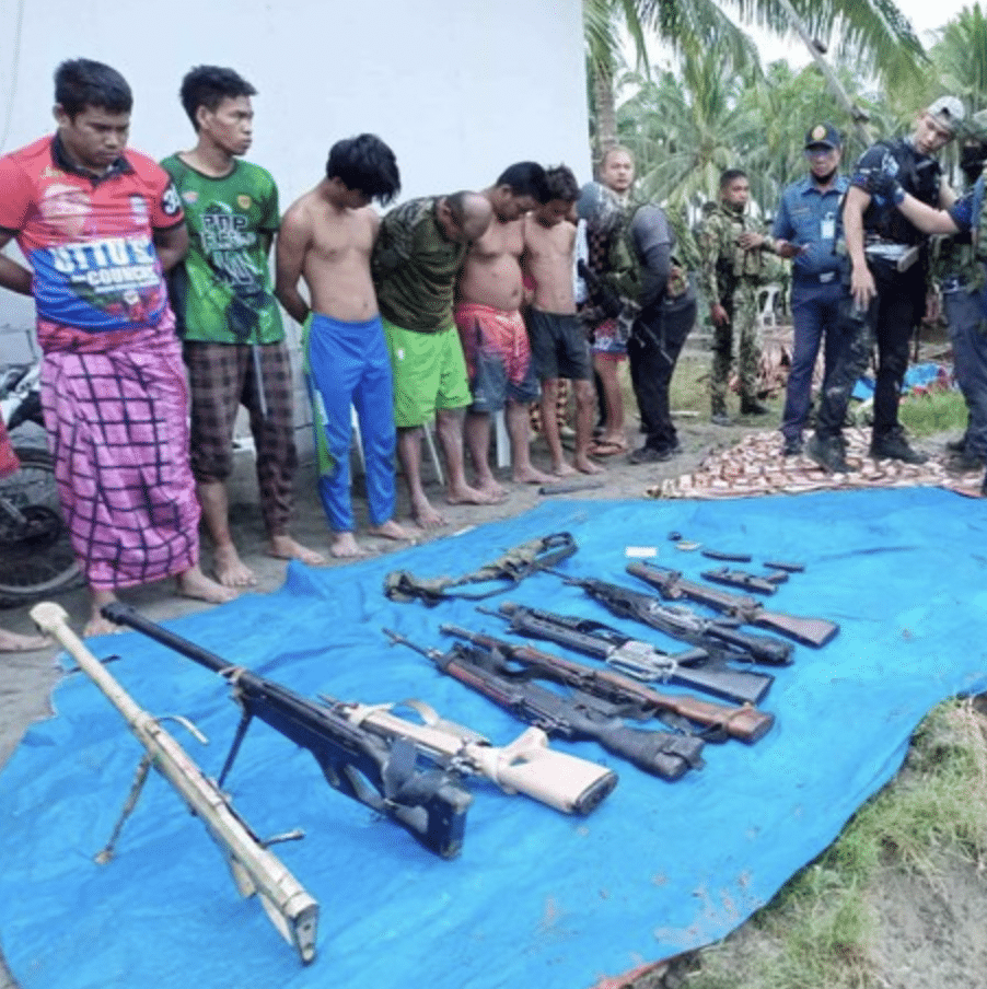 Private Armed Robbery Group Under Torque Uttoh Latip Working As Body Guards For Politicians Arrested With Arms At Hideout in Rajah Buayan town in Maguindanao, Philippines - 22 June 2022