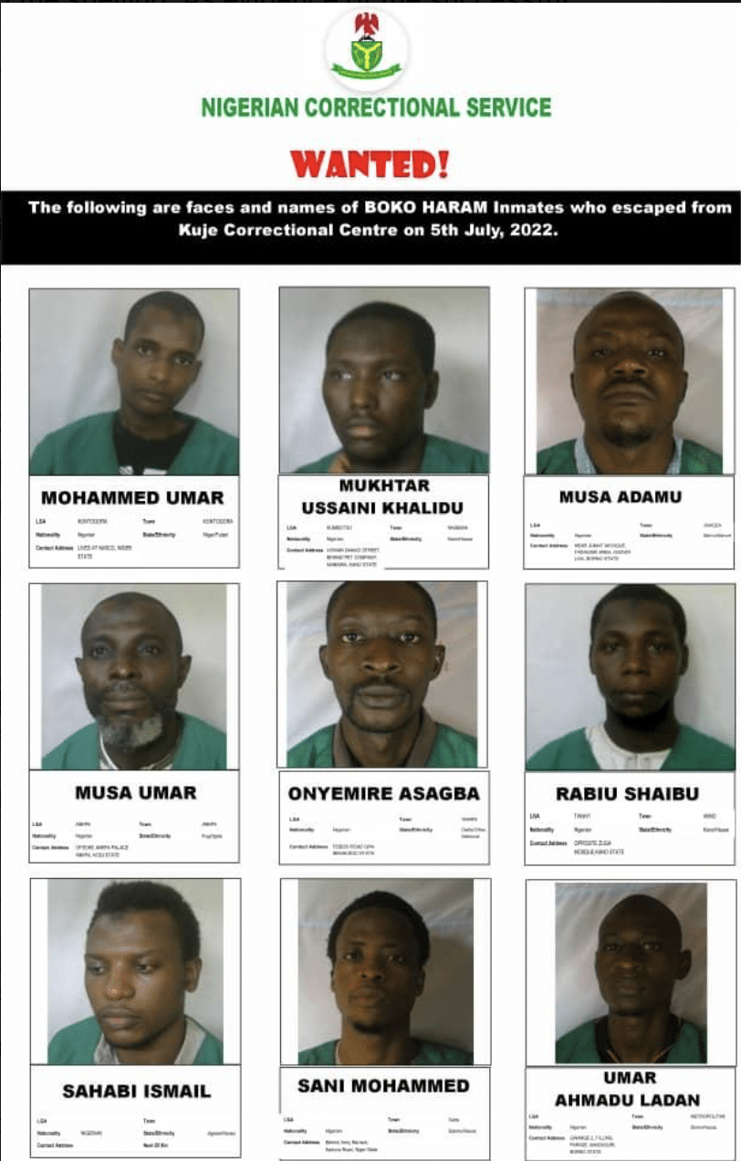 48 Images of Escaped Inmates From ISWA Kuje Prison Break, FCT Abuja, Nigeria