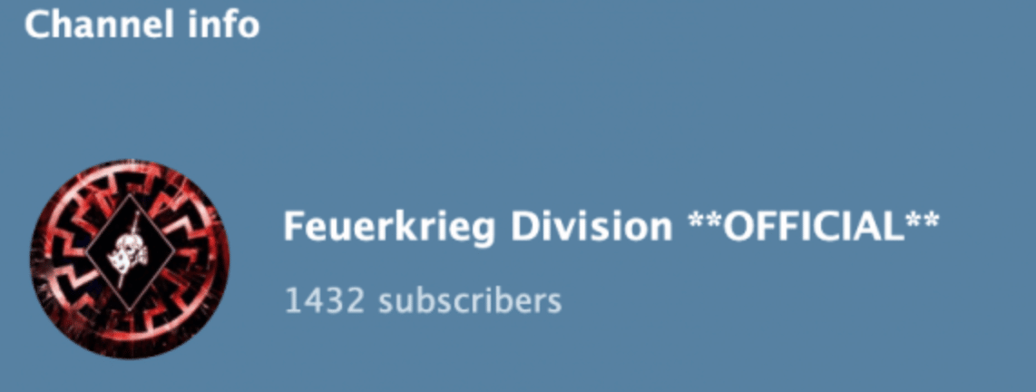 Feuerkrieg Division Telegram Channel Banner before self deletion