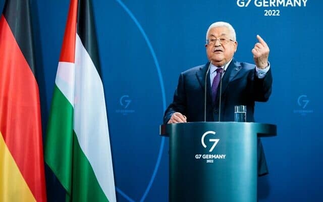 Palestinian Authority President Mahmoud Abbas Accused Israel of Committing 'Holocausts' Against Palestinians at a News Conference in Berlin, Germany - 18 August 2022