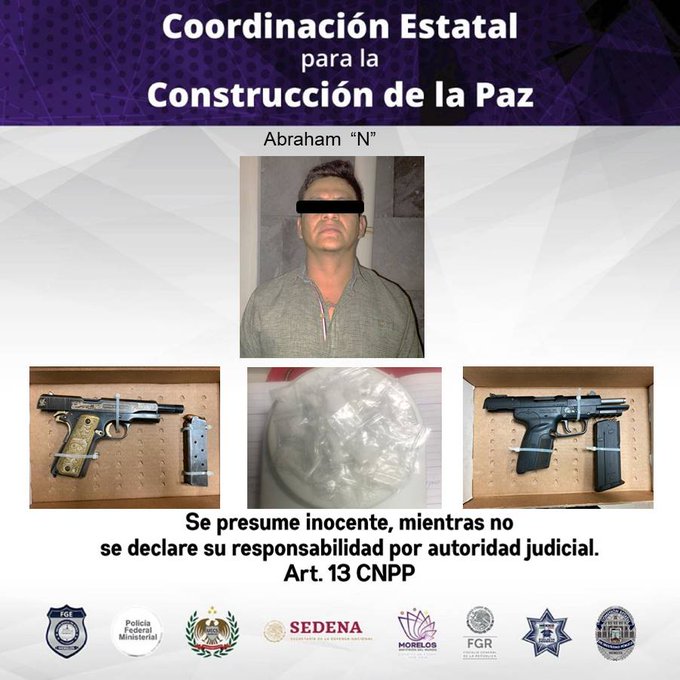 'Comisión Estatal de Seguridad (CES)' Elements Captured the Criminal Leader Abraham “N”, alias ‘El Tacón’, en Miacatlán, Morelos, Mexico - 22 August 2022