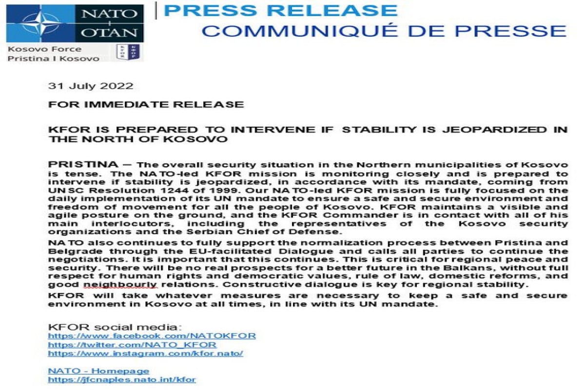 NATO-Kosovo-Statement
