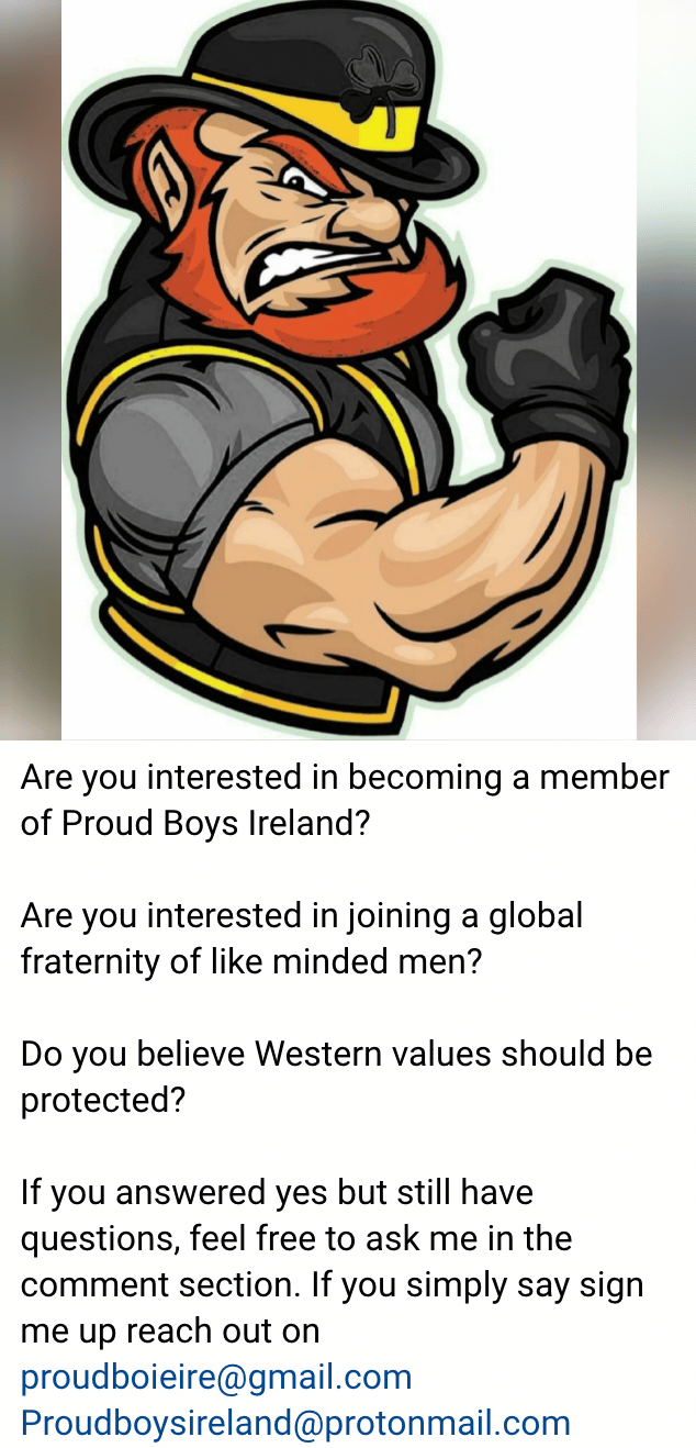 Proud Boys Ireland Recruitment drive - 20 August 2022