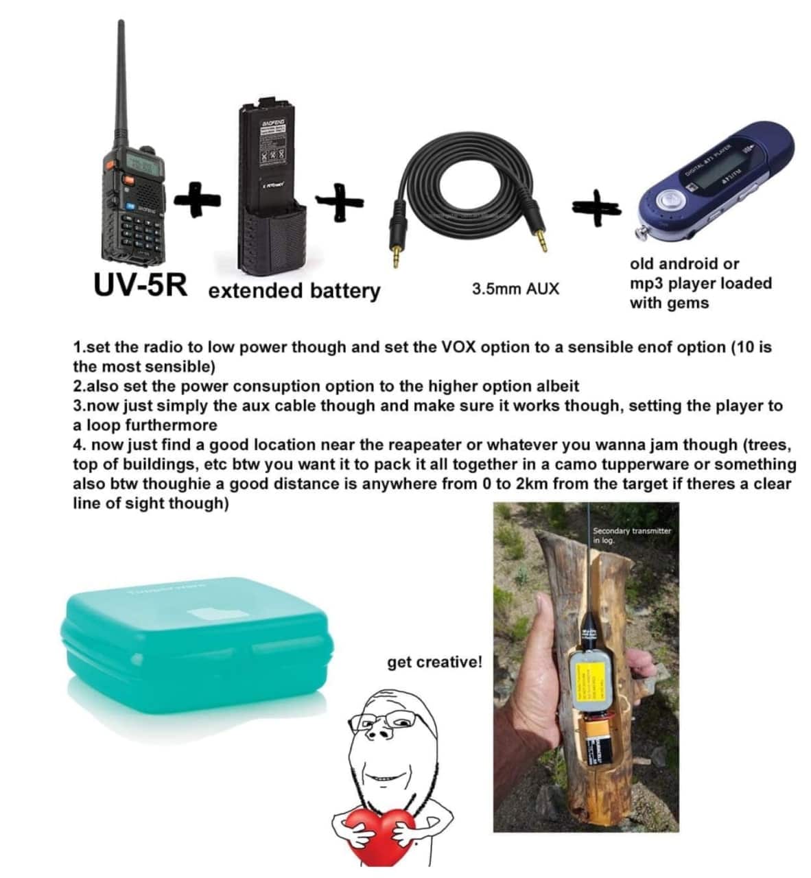 (Far Right Extremism / Instructional Meme) Eco Facist Telegram Channel Shares Instructional Meme on How to Build a Mobile Network Jammer - 25 August 2022