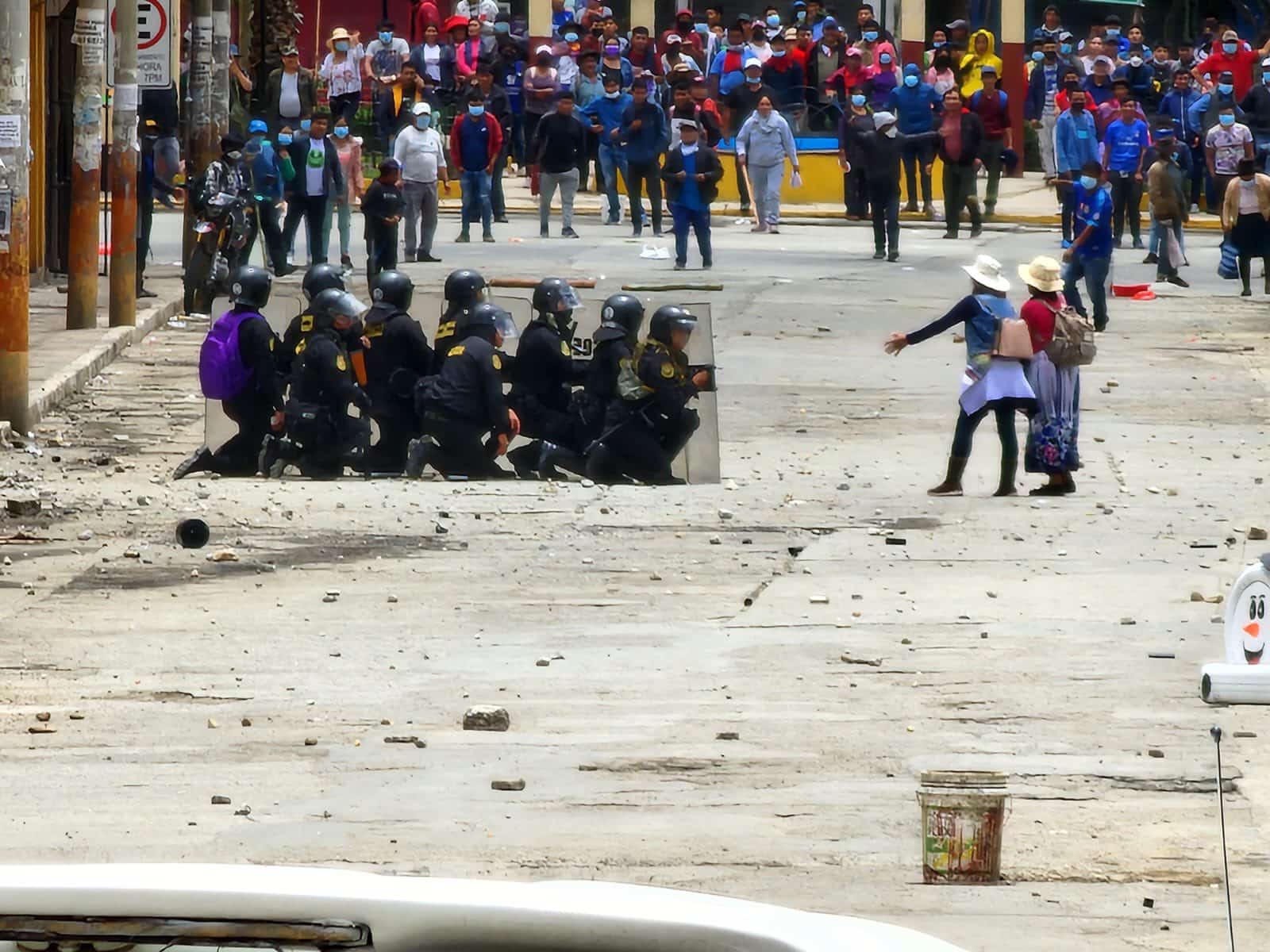 Violence, Demonstrators, Police, Castillo, Andahuaylas, Peru
