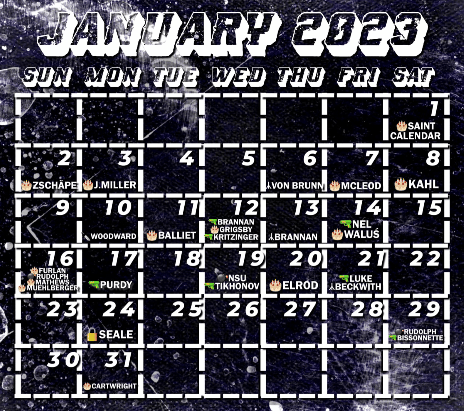 Eco-Fascist Telegram Channel: Saint Calendar for January 2023