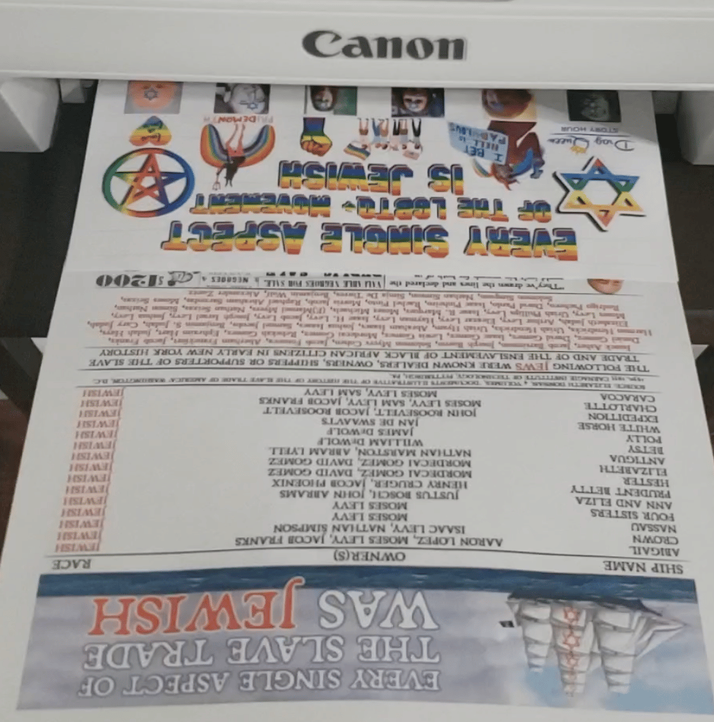 Goyim Defense League (GDL) Selfie Video of Printing Flyers To Distribute in an Unknown Location - 25 January 2023