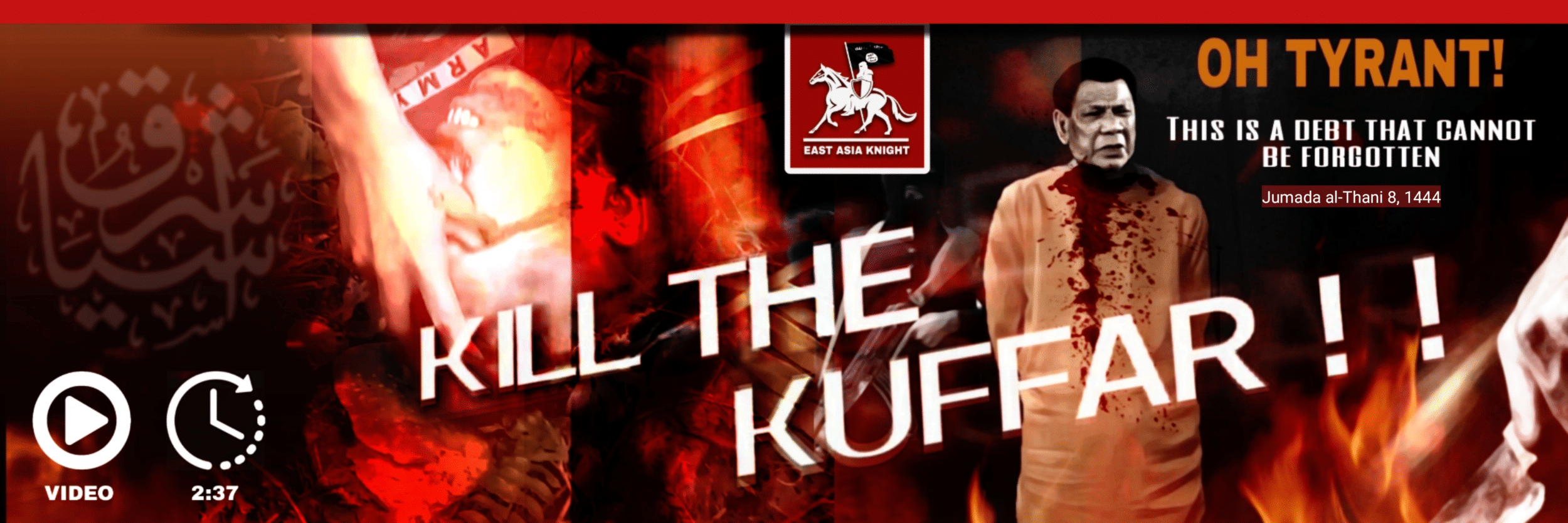 (Video) East Asia Knights (Unofficial Islamic State East Asia) Releases "Kill The Kuffar" - 25 December 2022