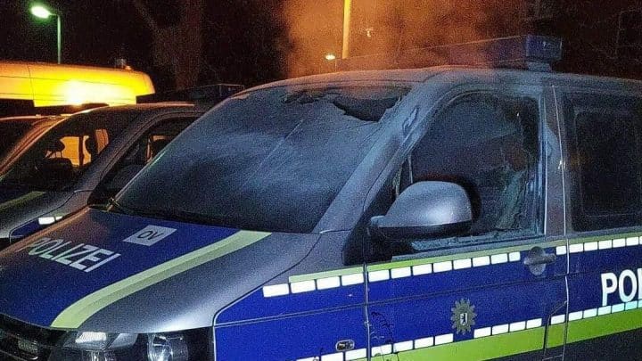 (Anonymous Anarchist) Suspected Anarchist Arson of a Police Vehicle Parked on Rudolstädter Straße, in Wilmersdorf District, Berlin, Germany - 28 January 2023