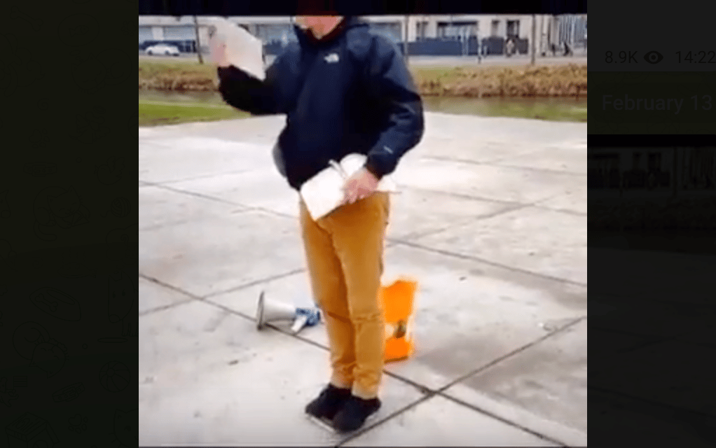 (Video) Dutch Ultranationalist Edwin Wagensveld Held a Public Action Destroying a Quran in Utrecht, the Netherlands - 13 February 2023