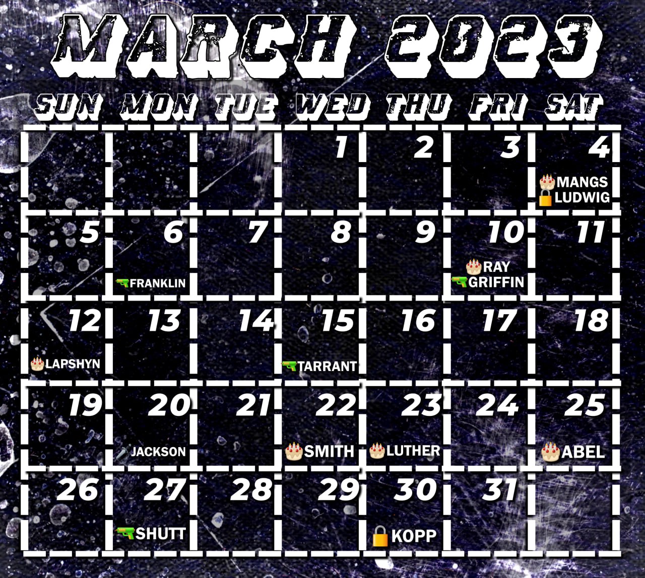 (Right Wing Extremism/ Stochastic Poster) Eco-Fascist Telegram Channel: Saint Calendar for March 2023 – 26 February 2023