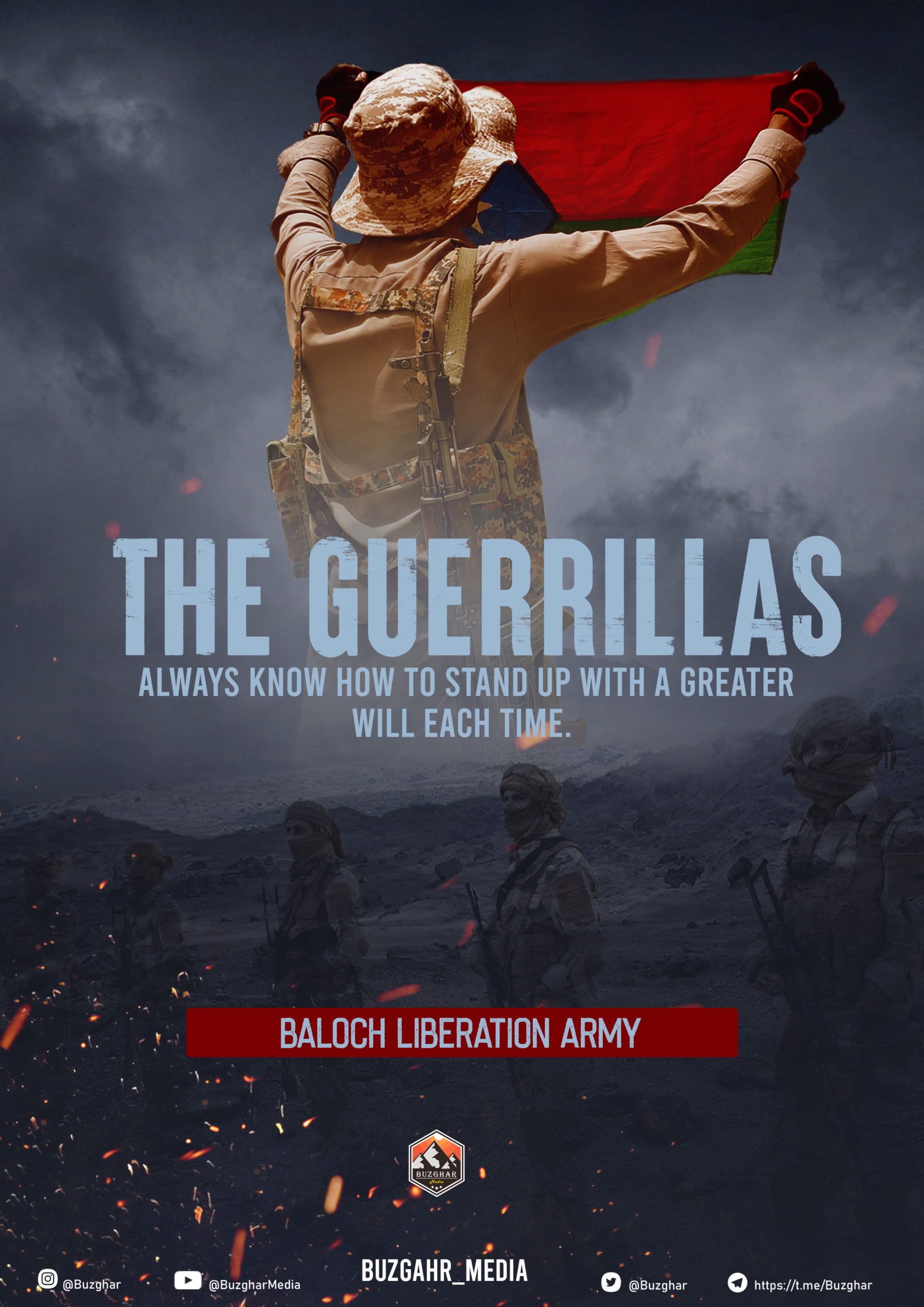Baloch Liberation Army (BLA) Published Poster Featuring 'Guerrillas'