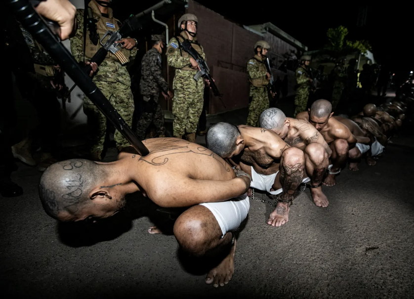Another 2,000 Gang Members Are Moved to the Terrorism Confinement Center (CECOT) Mega Prison, Tecoluca, San Vincente Department, El Salvador - 17 March 2023