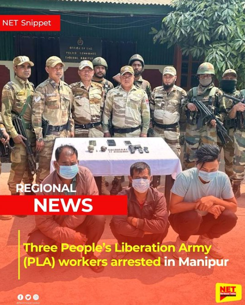 Three Members of the People’s Liberation Army of Manipur (PLA) Arrested with Arms and Hand Grenades in Kakwa Nameirakpam, Imphal West, Manipur, India – 11 March 2023