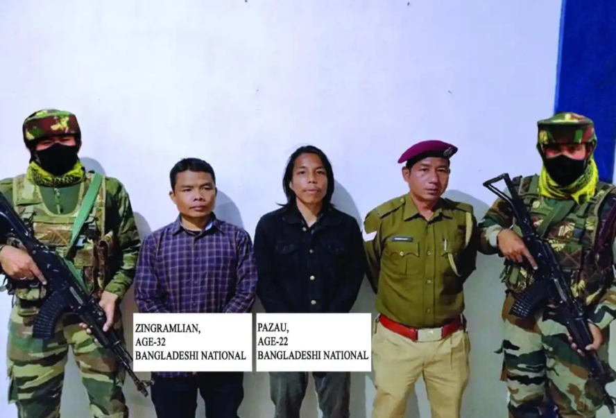 Security Forces Arrested Suspected Carders of Kuki Chin National Army (KCNA) in Hmunnuam Village, Lawngtalai District, Mizoram, India