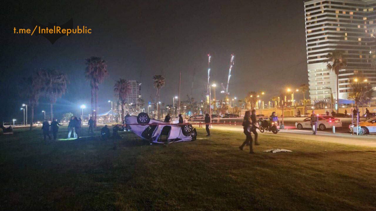 Palestinian Intentionally Plunges his Vehicle into Pedestrians, Killing one Italian Tourist, Tel Aviv, Israel - 08 April 2023