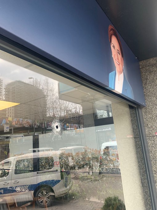 Shots Fired at the Anti-Erdoğan 'Good Party (İyi Parti)' Building, Istanbul, Turkey - 31 March 2023
