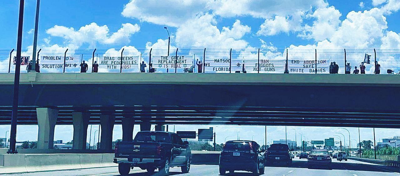 (Video) Nationalist Socialist Florida (NSF) Joins Other Neo-Nazi Groups to Launch the Spring Offensive with the Largest Banner Drop in the Group's History in Florida - 9 April 2023