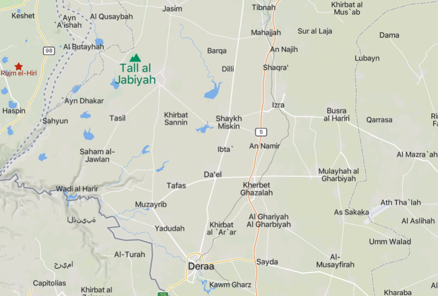TRAC Incident Report: Suspected Islamic State (IS) Improvised Explosive Device (IED) Assault Targeting a Vehicle of the Syrian Democratic Forces (SDF) in Tall al-Jabiyah, West of Dara'a, Syria - 19 April 2023