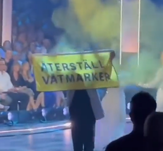 'Restore Wetlands' Climate Activists Storm the Stage During a Live Performance at 'Dancing with the Stars' Dance Show Final, Stockholm, Sweden - 29 May 2023