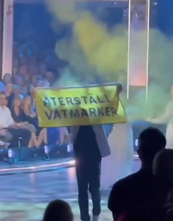 'Restore Wetlands' Climate Activists Storm the Stage During a Live Performance at 'Dancing with the Stars' Dance Show Final, Stockholm, Sweden - 29 May 2023