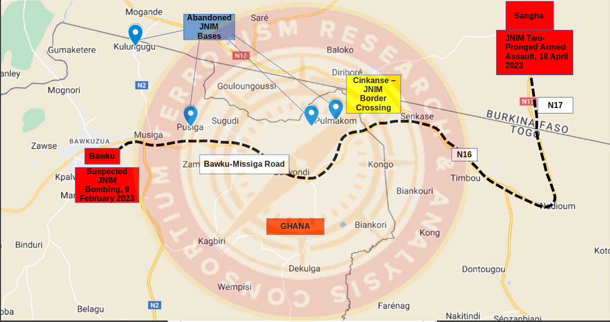 Locals Report Jama’a Nusrat al-Islam wa ul-Muslimin(JNIM)in Burkina Faso Shifting Attention to Ghanian Border After Failure to Establish on Border with Ivory Coast