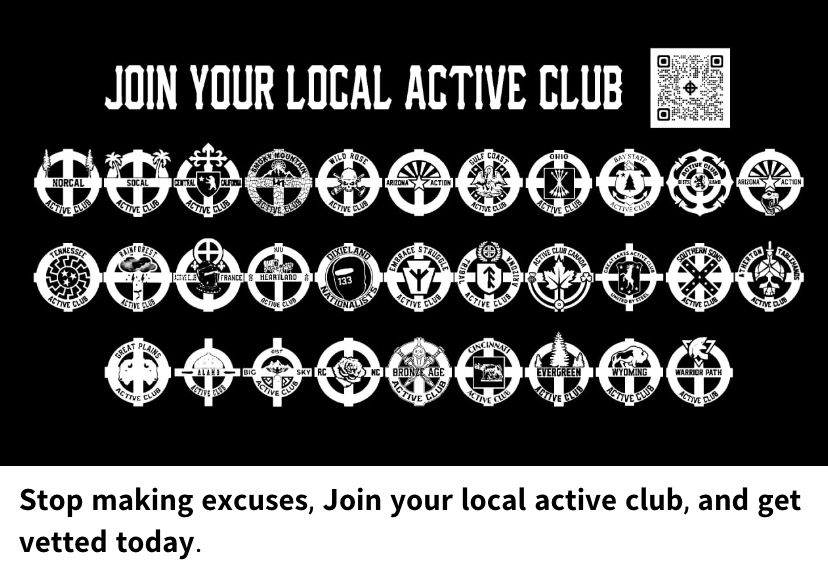 (Poster) Right Wing Extremists Share an Open Invitation & QR Link to 31 Active Clubs Across the United States - 3 June 2023