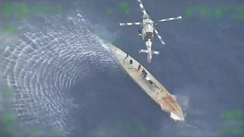 Mexican Navy Intercept an 85 Feet Long Semi-Submersible Vessel Transporting 3.5 Ton of Cocaine, La Paz, Baja California, Mexico - 02 July 2023