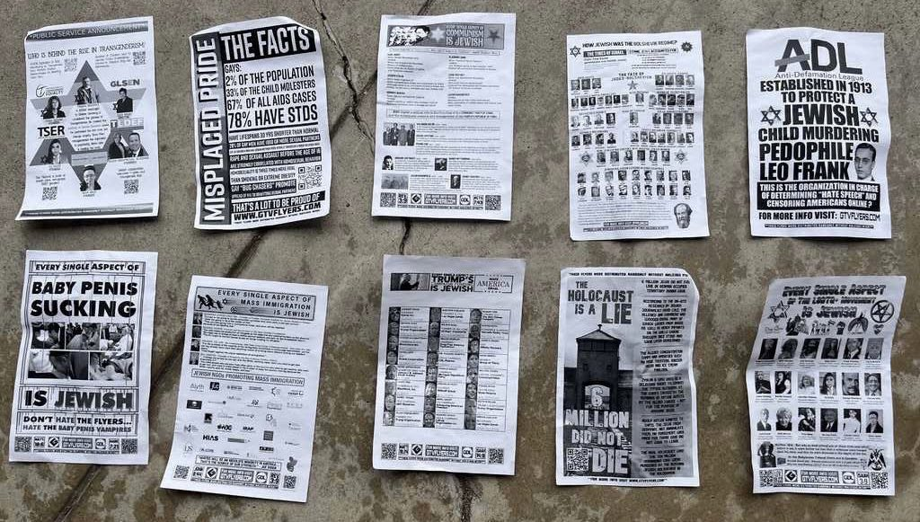 (Flyers) Goyim Defense League (GDL) Circulate Anti-Semitic and Homophobic Flyers in San Carlos, Santee, and Del Carro in San Diego, California, United States - 11 July 2023