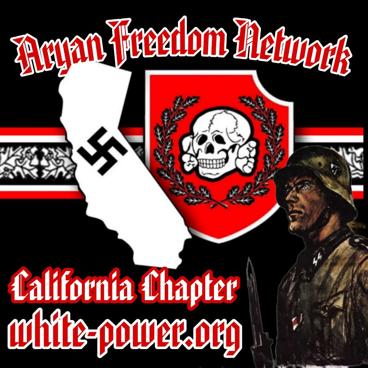 (Right Wing Extremism/Poster) Aryan Freedom Network (AFN) Circulates "California Chapter" Poster, United States - 6 July 2023