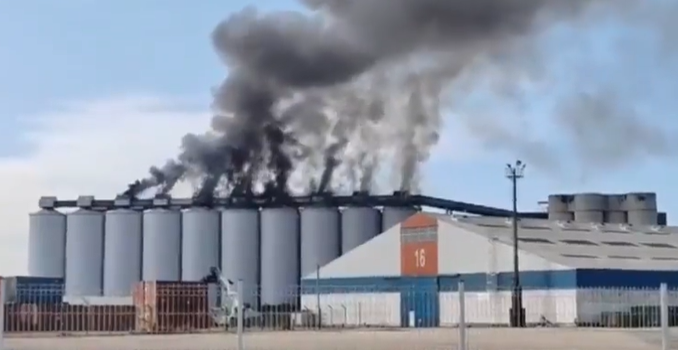 Granary Suspiciously Catches Fire, Following the Recent Closing of the 'Grain Deal', in the Commercial Port of la Rochelle, France - 10 August 2023