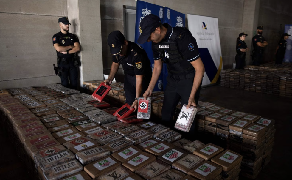 Spanish Police Seize 9.5 Tons of Cocaine Hidden Amid Crates of Ecuadorian Bananas, Algeciras, Cádiz, Andalusia Spain - 23 August 2023